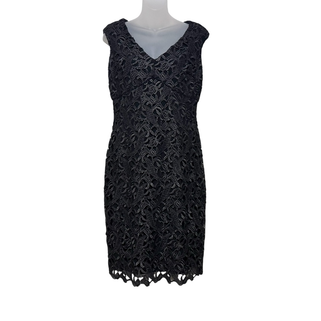 Nwt Lauren Ralph Lauren Floral Crochet Lace Overlay Dress